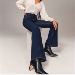 Abercrombie & Fitch The Vintage Flare High Rise Dark denim jeans 34/18 plus